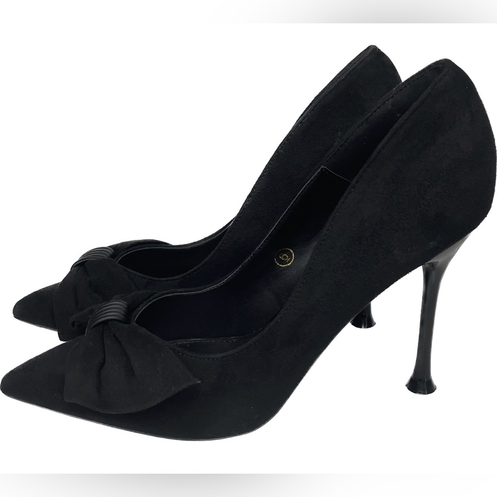 ZBY Classic Bowknot Pointed Toe Stiletto High Heels Size 6 4inch‎ heel